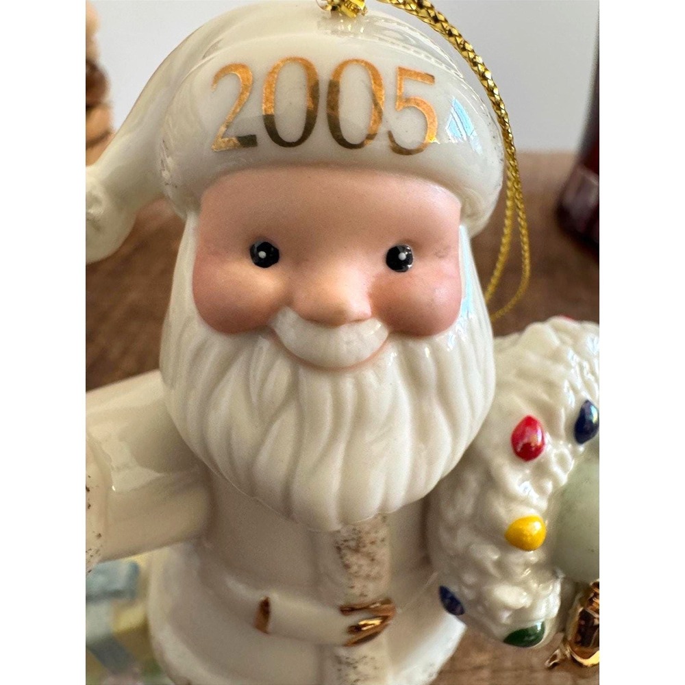 2005 Lenox Greetings From Santa Ornament 24K Gold Accent Cottagecore Home Decor - Picture 2 of 11